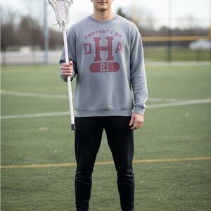 Nike Harvard Gray Sweatshirt with Red Print, size medium